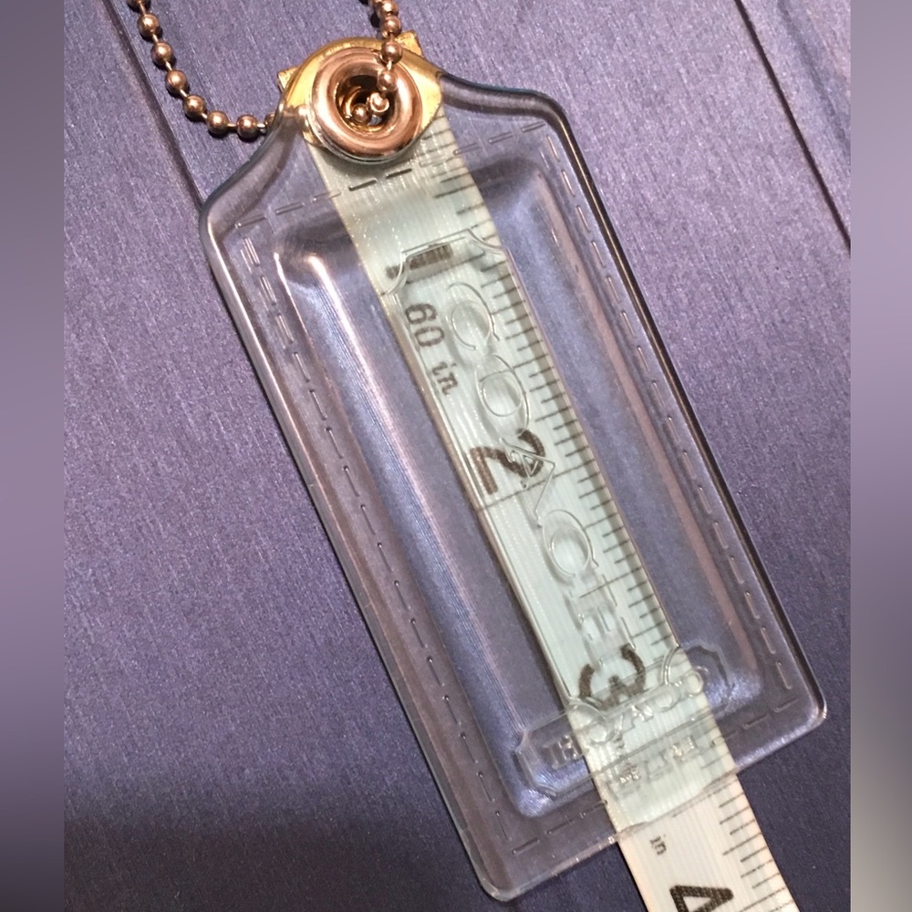 COACH POPPY CLEAR LUCITE PLASTIC KEY FOB BAG CHARM KEYCHAIN HANGTAG 3.5”L HUGE